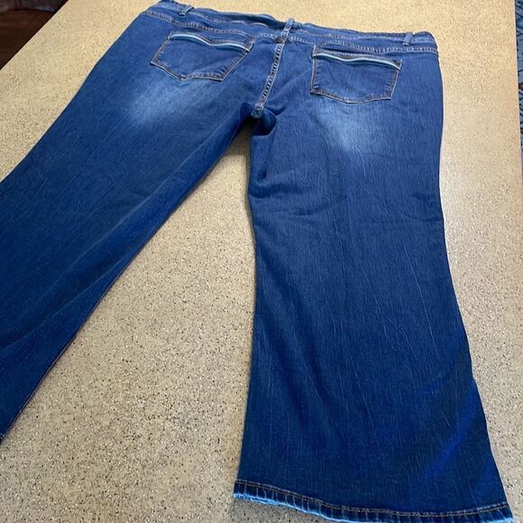 Flare Leg Cropped/Capri Stretch Denim Jeans sz 24W - Picture 8 of 16